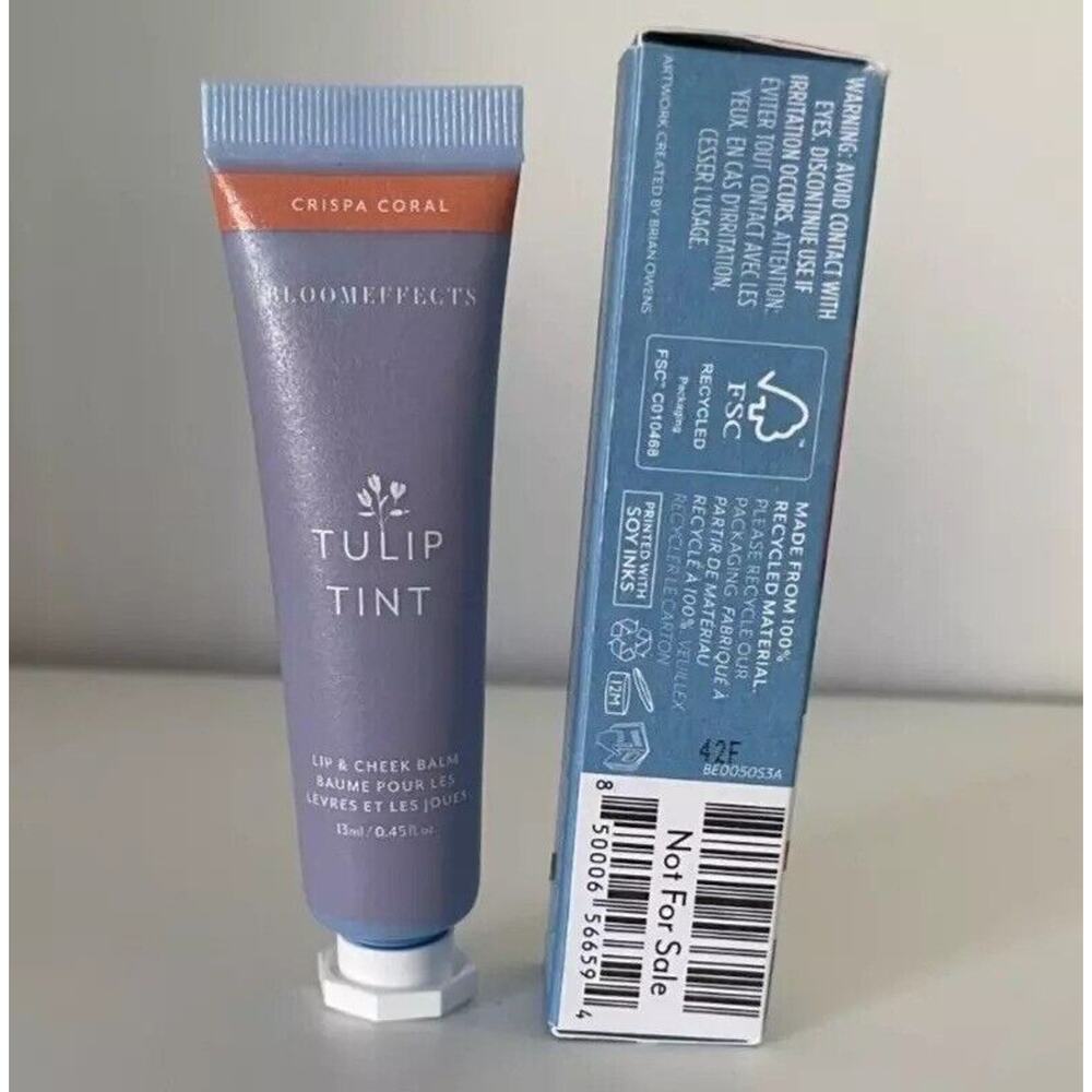 NIB Bloomeffects Tulip Tint Lip & Cheek Balm Crispa Coral 13ml Blush Color - Picture 3 of 4
